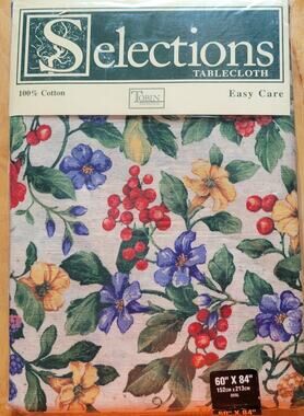 Floral 60x84" Selections Tablecloth Oval Cotton Tobin Home Fashions Canterbury